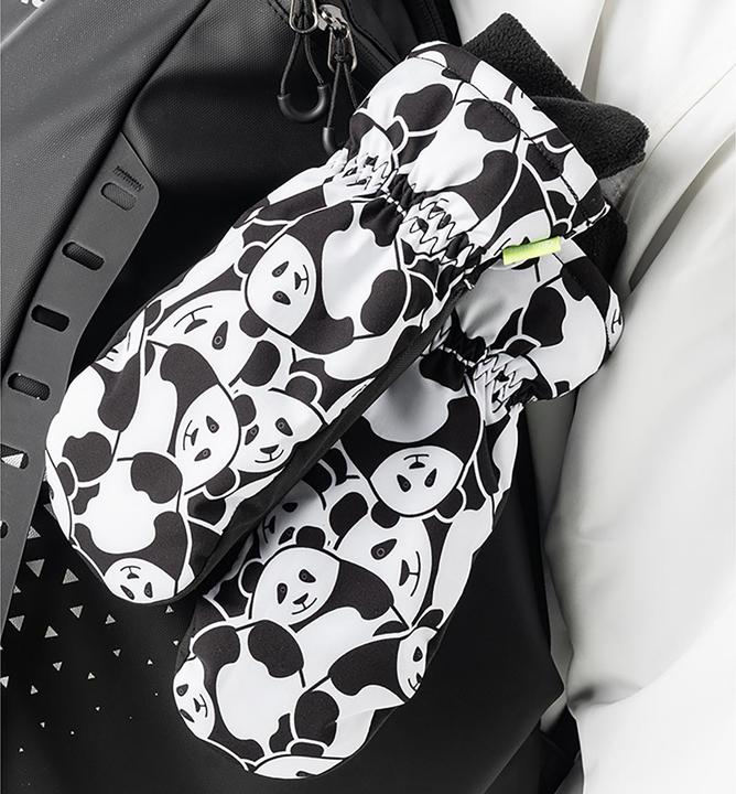 Actual product image Qunature The others Panda Heat Transfer Ski Gloves Kids Size S - Black/White (S)
