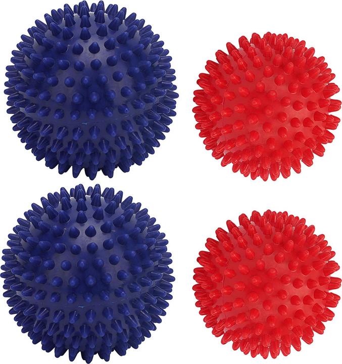 Casativo 4 MassagebÃ¤lle mit Noppen in 2 GrÃ¶ssen fÃ¼r Reflexzonenmassage, Ã˜ 9 und 7,5 cm