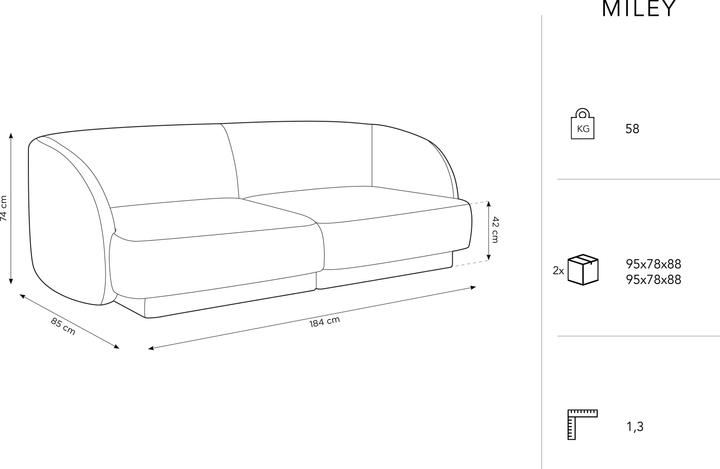Actual product image Micadoni Miley (3-seater, 2 person sofa, 4-seater)