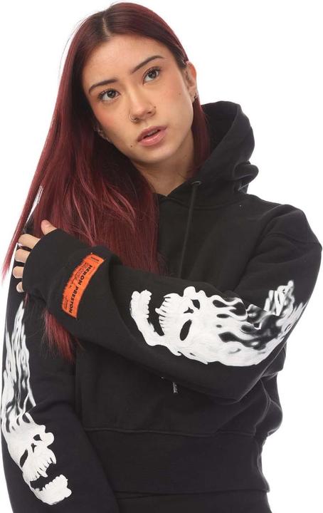 Immagine prodotto Heron Preston Felpa Corta con Cappuccio Teschio Fiammeggiante Donna (36)