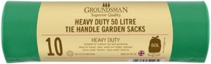 Groundsman Gartenabfallsäcke Kunststoff 10Erpack (10 x, 50 l)