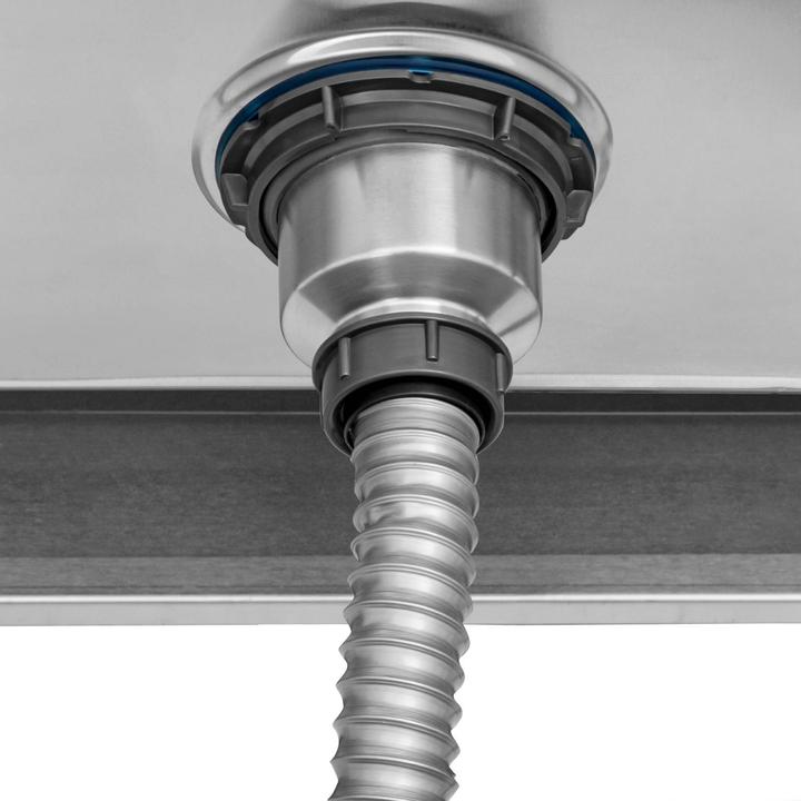 Produktbild Royal Catering Spültisch 1 Becken 500 x 500 x 300 mm Ablage Edelstahl-Spültisch Gastro (Einbauspüle mit Abtropffläche, 30 cm, 70 cm)
