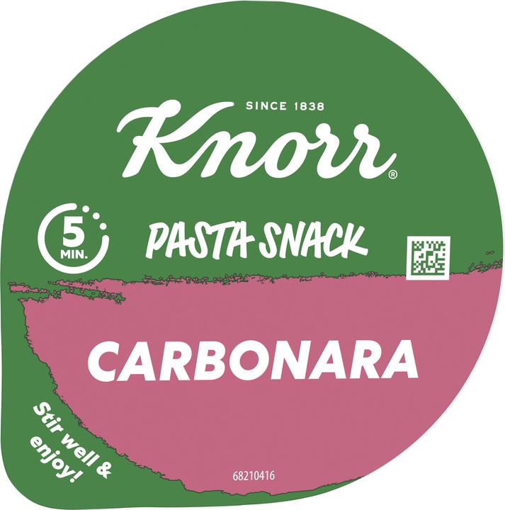 Image du produit Knorr Pasta snack Carbonara gobelet, pâtes avec sauce crémeuse & bacon, prêt en 5 minutes (88 g)