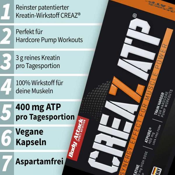 Actual product image Body Attack CREAZ ATP (100 Caps) (100 Piece, Capsules)