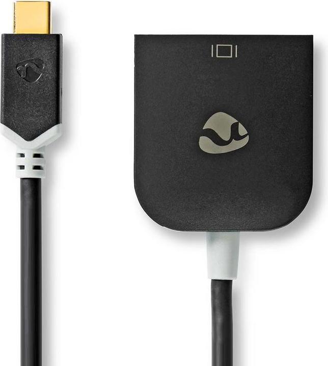 Actual product image Nedis USB adapter USB 3.2 Gen 1 USB-CT male VGA female 0.20 m round Gold-plated PVC Anthracite Verpac (USB-C, 20 cm)