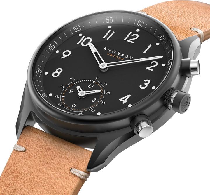 Image du produit Kronaby Apex bracelet cuir (Montre connectée, 43 mm)