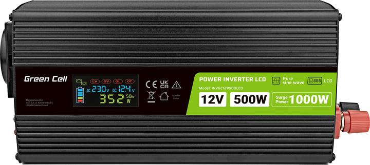 Actual product image GreenCell Przetwornica LCD /1000W Czysty sinus z wywietlaczem