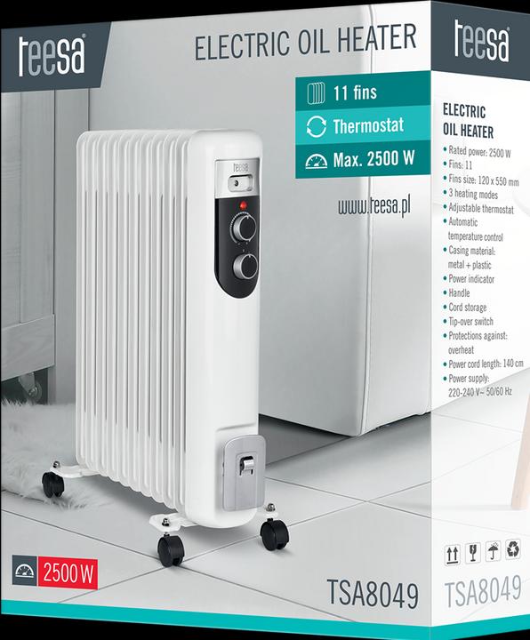 Actual product image Teesa TSA8049 Electric Oil Heater White 2500 W (2500 W)
