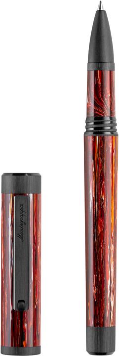 Actual product image Montegrappa Iszezric r4 mg Biros, Zero Zodiak Scorpio, Ultra Black (Black, Red)