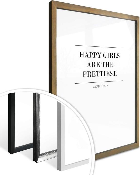 Produktbild Trenddeko Audrey Hepburn - Happy Girls are the prettiest 02 (80 x 100 cm)