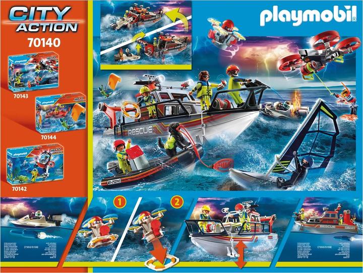 Actual product image Playmobil Distress at sea: firefighting operation with rescue cruiser (70140, Playmobil City Life)