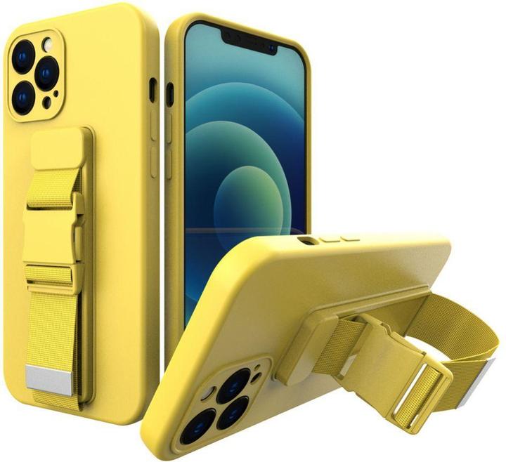 Immagine prodotto Hurtel Custodia in gel con catena e cordino per iPhone 12 Pro Max giallo (Apple iPhone 12 Pro Max)