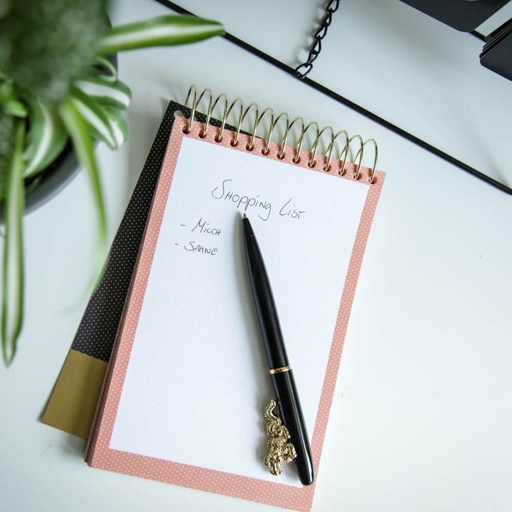 Actual product image Artebene Sticky notes notepad with dots in black/gold (Checked, Soft cover)