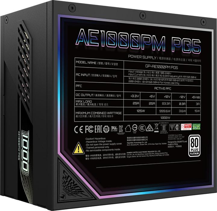 Image du produit Gigabyte AORUS ELITE P1000W 80+ Platinm (1000 W)