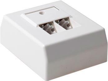 Produktbild Surface mounted box shielded 2 ports German Style CAT5E. Type: CAT5E Wall box c5e 2p shield german (Kabel)