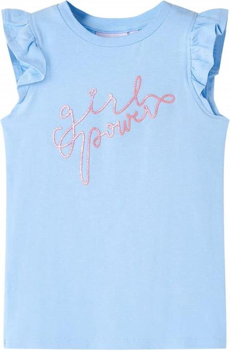 VidaXL Kinder-T-Shirt mit Rüschenärmeln Hellblau 92,Material (92)