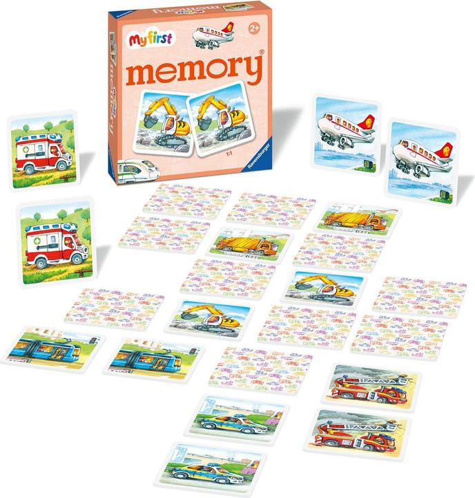 Actual product image Ravensburger My first memory - vehicles (German, Spanish, French, Dutch, Japanese, Italian, Icelandic, Portuguese, English)