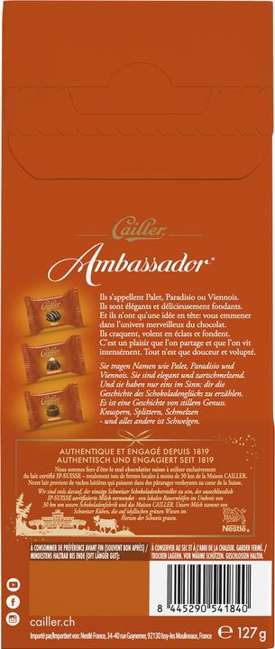 Nutritional values and ingredients Cailler Ambassador Sharing (127 g)