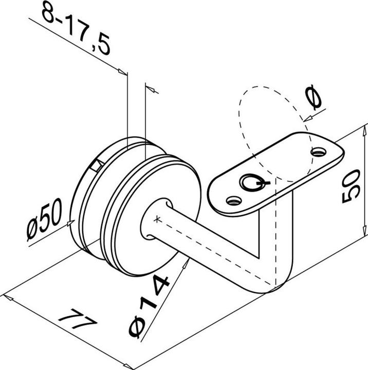 Image du produit Q-Railing Supports pour mains-courantes Q-LINE+AMIArg- (Acier inoxydable V2A)