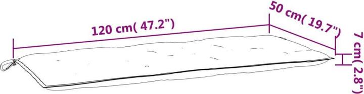 Actual product image VidaXL Garden bench cushion (120 x 50 x 7 cm)