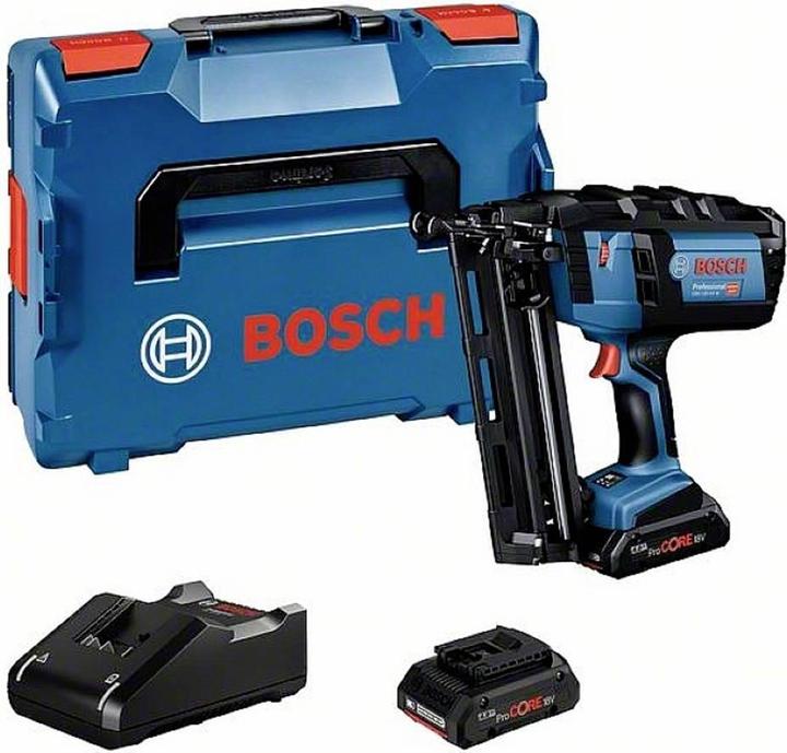 Bosch Professional Akku-Holznagler GNH 18V-64 M, L-BOXX 136, 2 x Akku ProCORE18V 4.0Ah