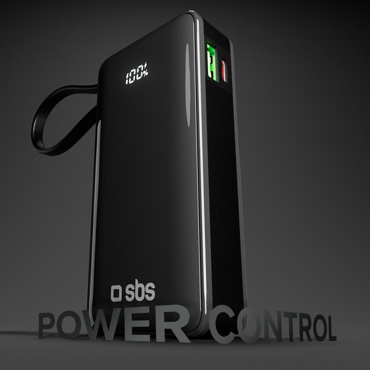 Actual product image SBS Power Bank 10,000 mAh with built-in USB-C cable (10000 mAh, 20 W, 37 Wh)