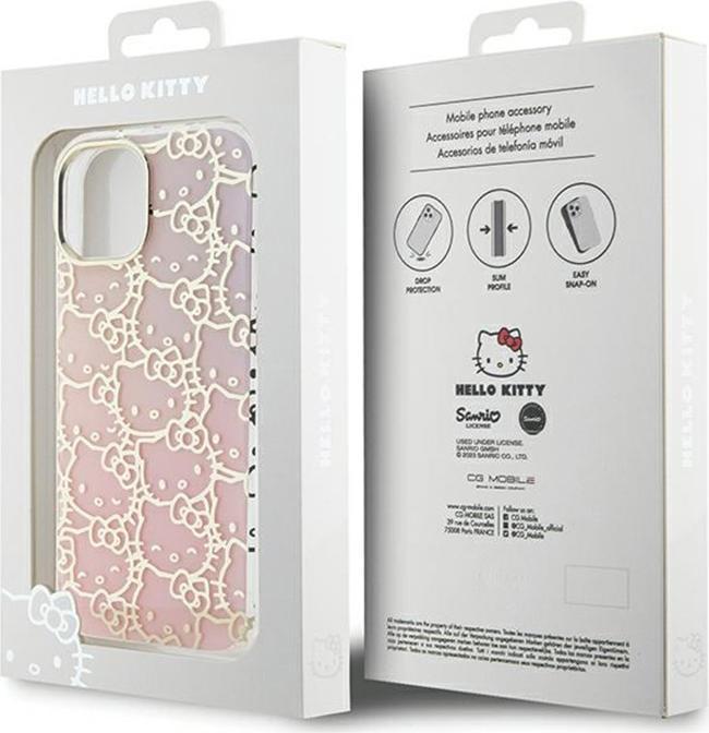 Image du produit Hello Kitty HKHCP15SHCHPEP iPhone 15 6.1" różowy/pink hardcase IML Gradient Electrop Crowded Kitty H (Apple iPhone 15, Apple iPhone 14, Apple iPhone 13)