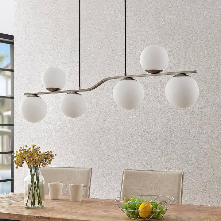 Image du produit Lindby Avalyn Lampe suspendue opale/nickel (E14)