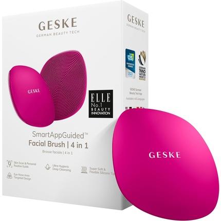 Konjac Sponge Szczoteczka do czyszczenia twarzy 4w1 Geske z Aplikacją (magenta)