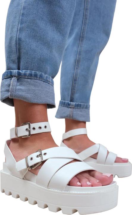 Actual product image Where's That From Womens/Ladies Layla Buckle Platform Sandals (40)