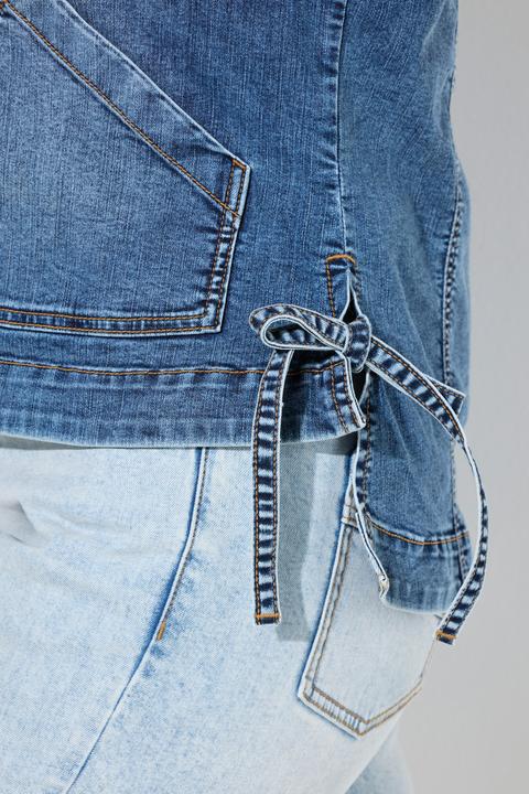Produktbild Ulla Popken Jeansjacke, Rückendruck, Oversized, Hemdkragen (62)