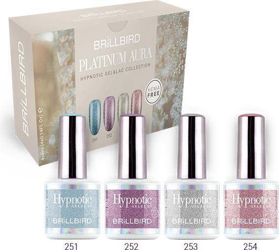 Actual product image BrillBird Hypnotic Gel&Lack Set Platinum Aura 4x4ml (UV gel varnish)