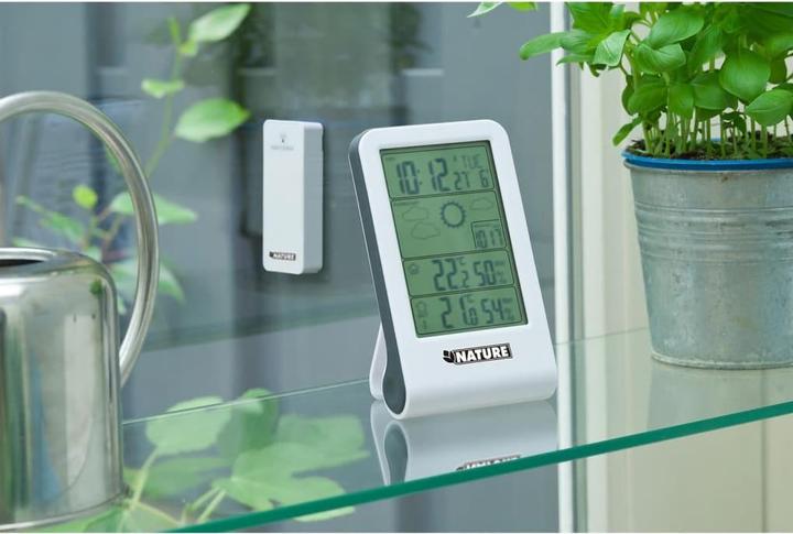 Produktbild Nature Wetterstation Digital H14x8,5x3 cm Weiss Barometer Hygrometer