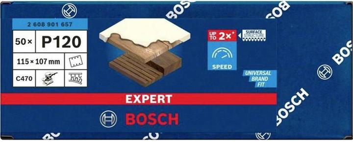 Produktbild Bosch Professional Zubehör EXPERT C470 Schleifpapier, 115 x 107 mm, G 120, 50 Stück (G120)
