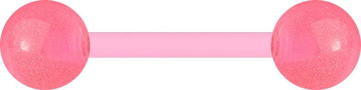 Produktbild Star Piercing Barbell pink mit zwei Kugeln "Glow" (ohne Messing, Acryl, Bioflex)
