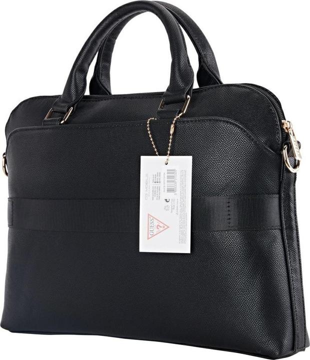 Image du produit Guess Bag Grained Zipper Pocket Triangle Logo 15" black