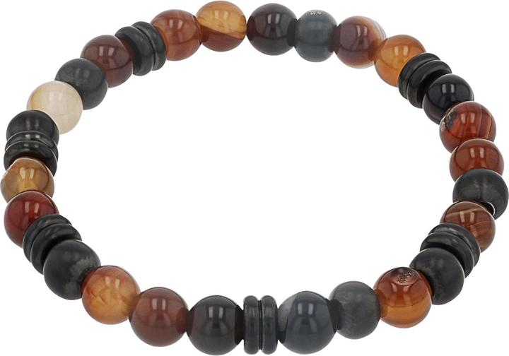 Produktbild S.Oliver Armschmuck für Jungs, Edelstahl, Steel Beads, Achat (15 cm, Edelstahl)