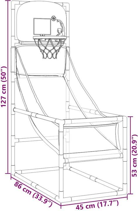 VidaXL Arcade Basketball Spielset mit Ball und Pumpe