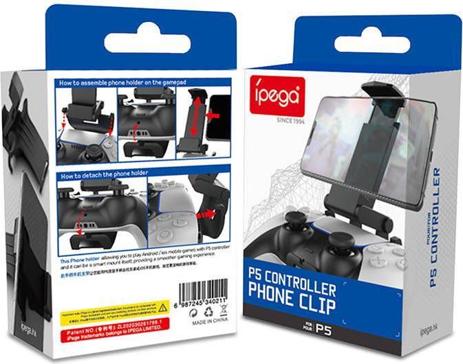 Actual product image iPega PG-P5005 Mobile phone holder for PS5 controller (black) (PS5)