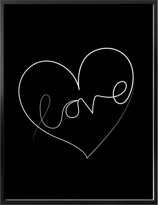 Produktbild Trenddeko Hariri - Love Lines - Schwarz-Weiss (50 x 60 cm)
