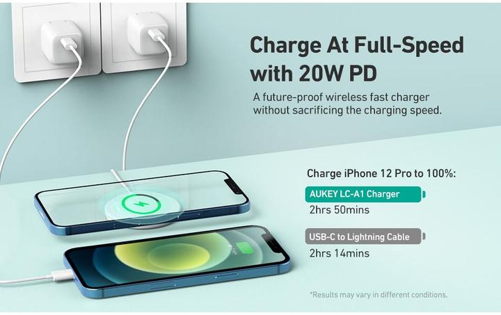 Actual product image Aukey Aircore Magnetic Charger (15 W)