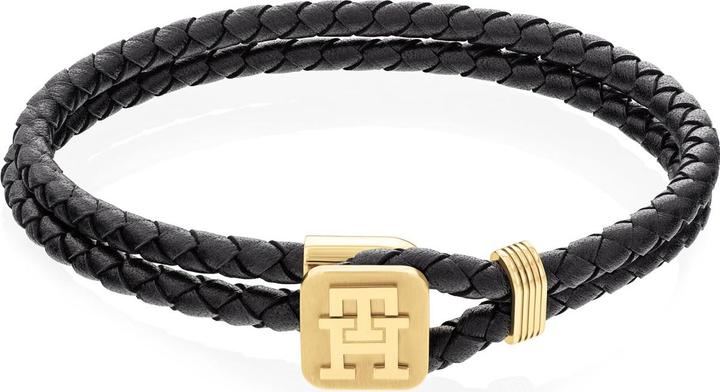 Tommy Hilfiger Monogram Armband (19 cm, Leder, Edelstahl)