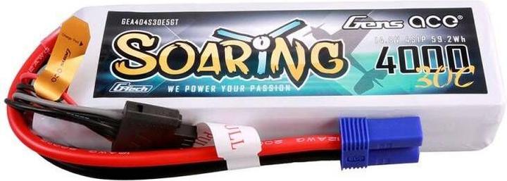 Actual product image Gens Ace G-Tech Soaring 4000mAh 14.8V 30C 4S1P Lipo Battery (14.80 V, 4000 mAh)