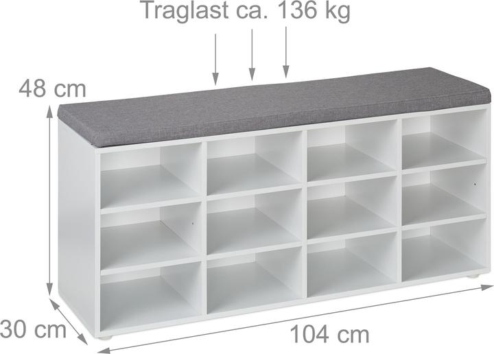 Productafbeelding Relaxdays Schuhbank (104 x 30 x 48 cm)