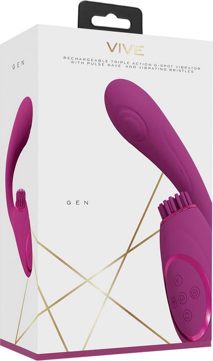 Produktbild Shots Gen - Rechargeable Triple Motor - G-Spot Vibrator with Pulse Wave and Vibrating Bristles - P