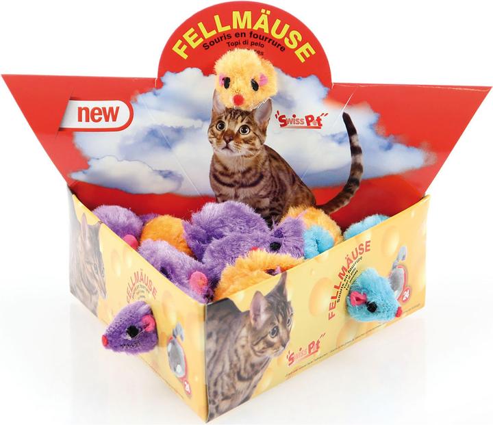 Immagine prodotto Swisspet Piccolo topo peloso di 5 cm Colori (Gioca al gatto topo)