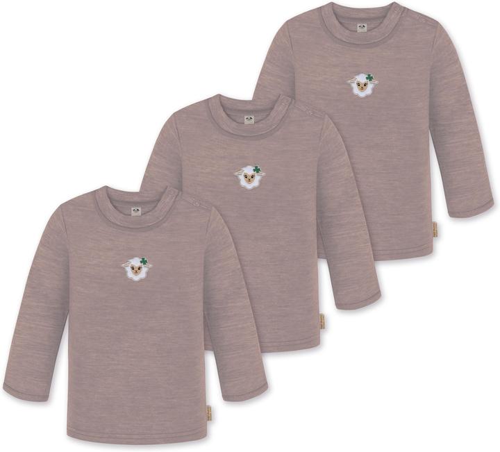 Normani 3er Pack Baby Merino Longsleeve „Taupo" - 9467