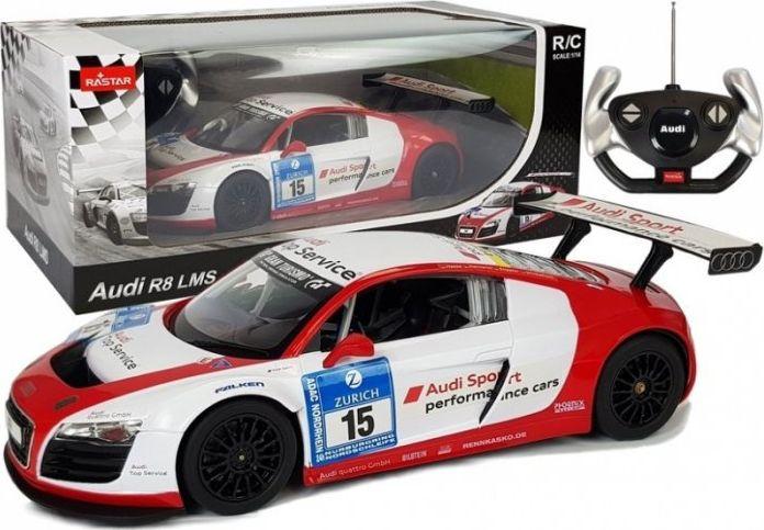 Actual product image Rastar Car R/C Audi R8 LMS 1:14 white o-red