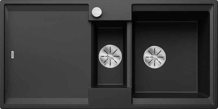 Actual product image Blanco ADIRA 6 S | SILGRANIT black | installation type: installation from above | reversible | with remote (Fitted sink, 100 cm, 50 cm)