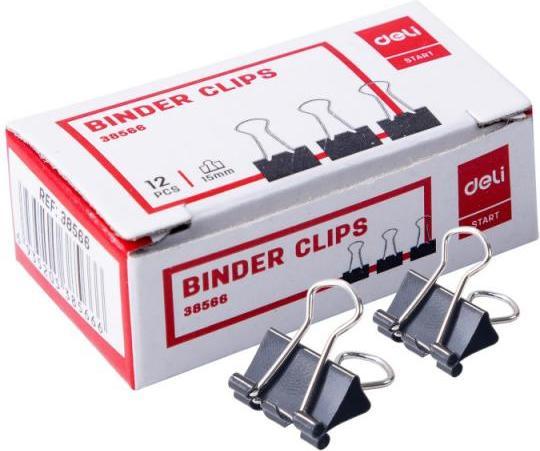 Produktbild Deli Aktenklammer Foldback (12 x)